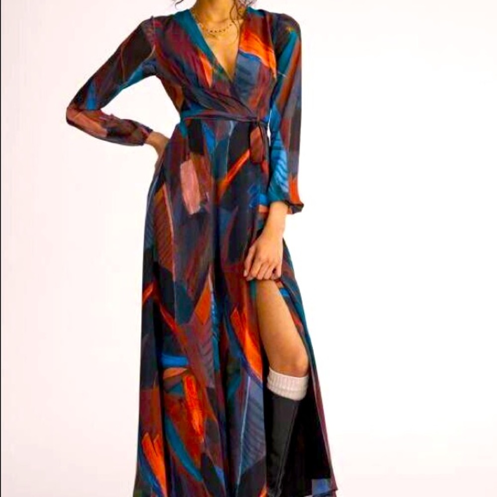 NEW! Anthropologie x Hutch Lysette Wrap Maxi Dress